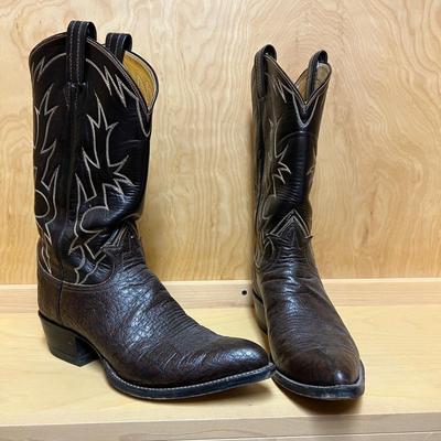 Tony Lama Leather Cowboy Boots -Mens Size 11 (PC2-RG)