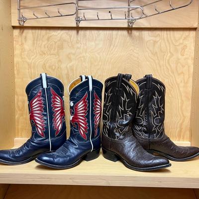 Tony Lama Leather Cowboy Boots -Mens Size 11 (PC2-RG)