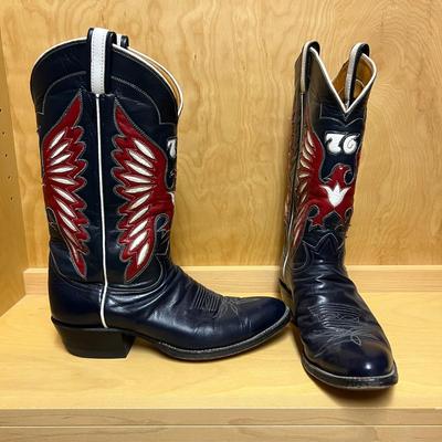 Tony Lama Leather Cowboy Boots -Mens Size 11 (PC2-RG)