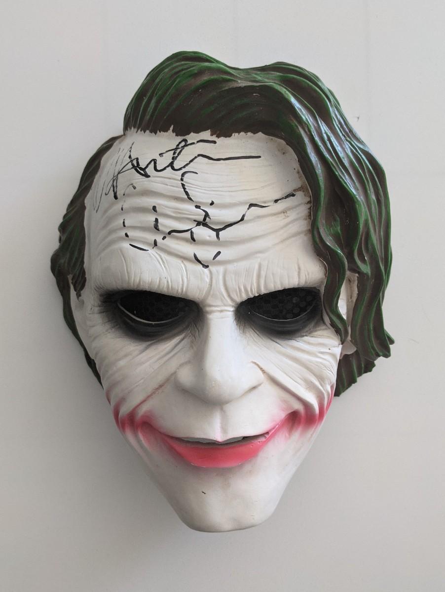 Heath Ledger Signed Ceramic Joker Mask