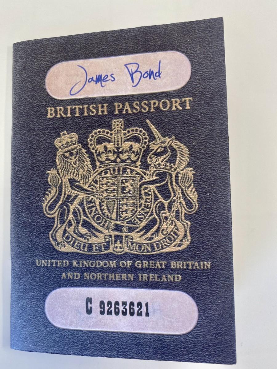 James Bond passport movie prop