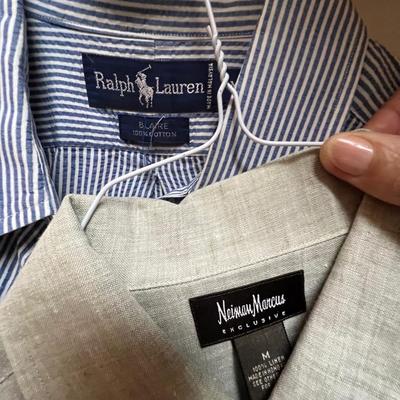 Neiman Marcus, RL, Lands End & More Menâ€™s Short Sleeve Shirts Size M/L (PC2-RG)