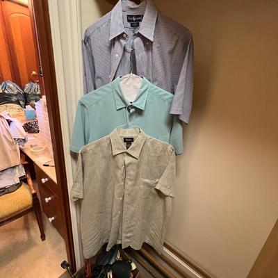 Neiman Marcus, RL, Lands End & More Menâ€™s Short Sleeve Shirts Size M/L (PC2-RG)
