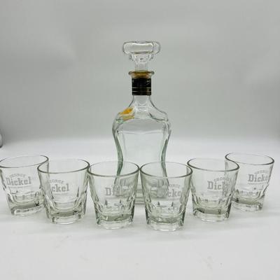 GEORGE DICKEL WHISKY Decanter & Glasses