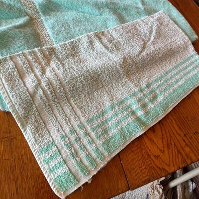 Vintage towels -Greens