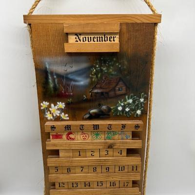 Vintage Wooden Calendar