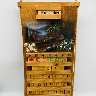 Vintage Wooden Calendar