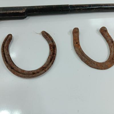 Vintage Daisy BB Gun rifle with 4 metal rustic horseshoes