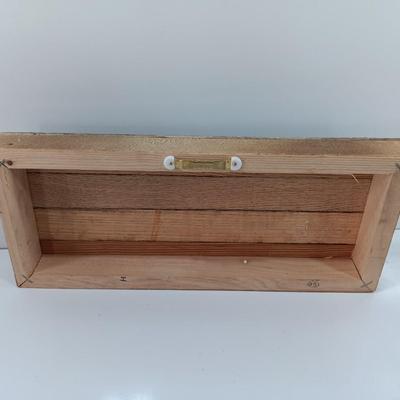 Wooden slat wall sign " Hello Beautiful" with a blue picture frame for the Beautiful's picture