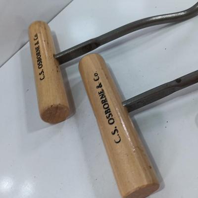 Nice pair of C.S. Osborne & Co. Hay hooks and a Vintage handle