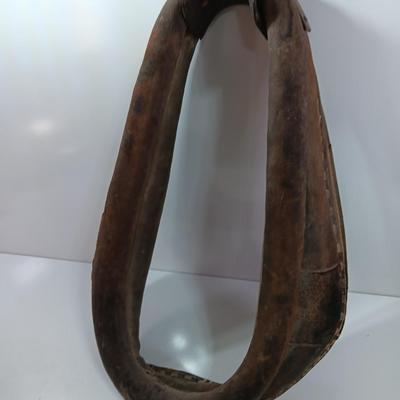 Horse Mule Collar Leather Yolk Western Antique Farm Rustic Decor