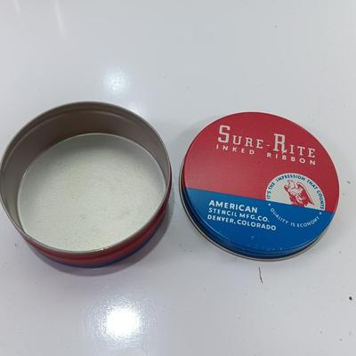 Vintage metal tins - Carter's Rytoff- Singer oil and Sure Rite inked ribbon Denver Colorado