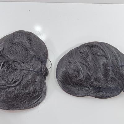 Two new black wigs one long hair one short hair