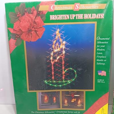 Christmas Lighted Silhouette Window Wall Table Decoration Candle Light 2 of 2