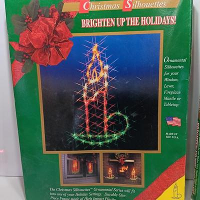 Christmas Lighted Silhouette Window Wall Table Decoration Candle Light 2 of 2