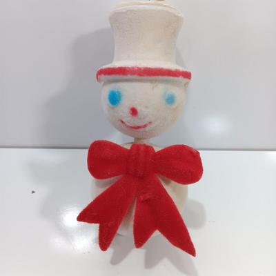 Christmas flocked snowman Creations Corp. 1971 Hong Kong