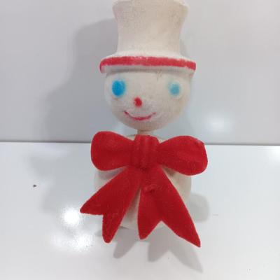 Christmas flocked snowman Creations Corp. 1971 Hong Kong