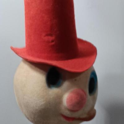 Christmas Creations Corp. 1971 flocked Snowman head ornament