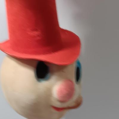 Christmas Creations Corp. 1971 flocked Snowman head ornament