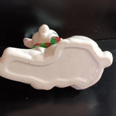 White Ceramic Deer Reindeer Planter, Figurine - Holiday, Christmas