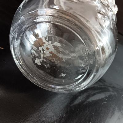 Clear glass Jar Snow man with hat