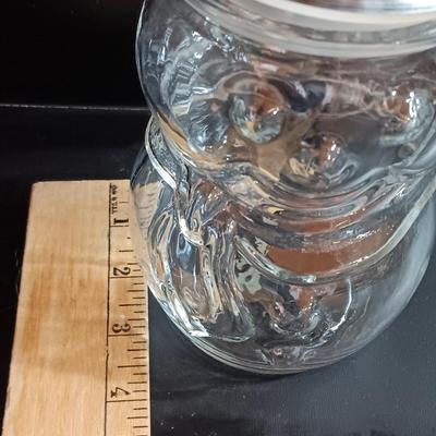 Clear glass Jar Snow man with hat