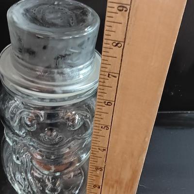 Clear glass Jar Snow man with hat