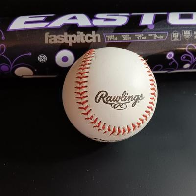 Easton softball bat with baseball