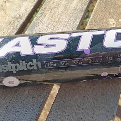 Easton softball bat with baseball