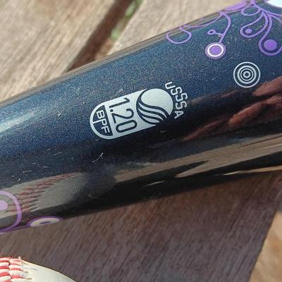 Easton softball bat with baseball