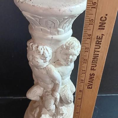 Cement cherub / angel pedestal