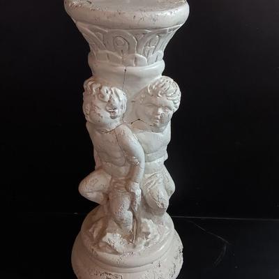 Cement cherub / angel pedestal