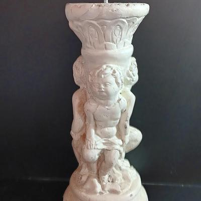 Cement cherub / angel pedestal