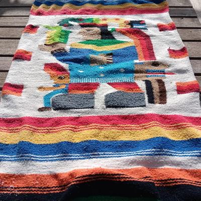 Vintage Hand-Woven Wool Tapestry