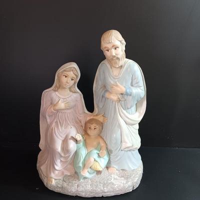 Vintage Ceramic Holy Family Nativity Statue Figurine 1989 12"