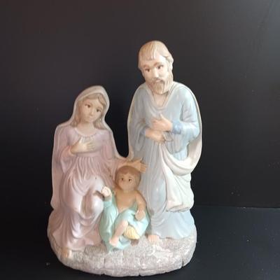 Vintage Ceramic Holy Family Nativity Statue Figurine 1989 12"