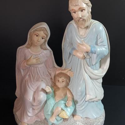 Vintage Ceramic Holy Family Nativity Statue Figurine 1989 12"