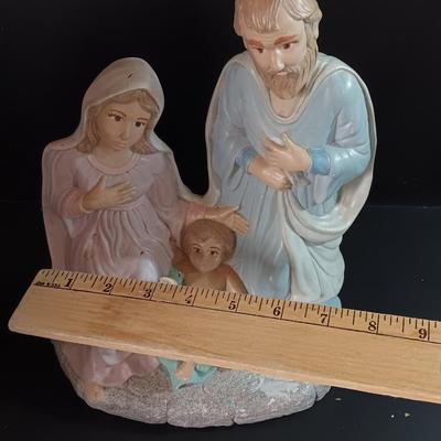 Vintage Ceramic Holy Family Nativity Statue Figurine 1989 12"