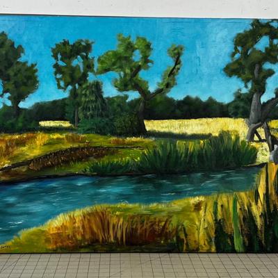 Oil on Canvas,  by Guy Bardone French (1927-2015) Landscape