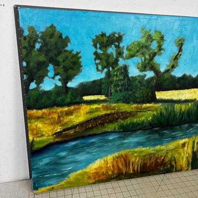 Oil on Canvas,  by Guy Bardone French (1927-2015) Landscape