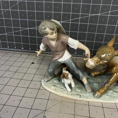 RARE! LLADRO Boy with Donkey and Dog. Water Jugs No.. 5178 