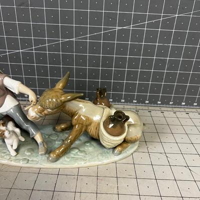 RARE! LLADRO Boy with Donkey and Dog. Water Jugs No.. 5178 