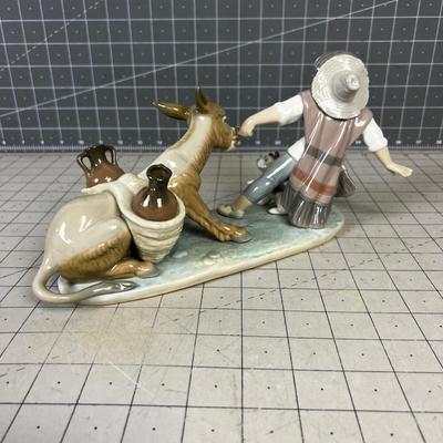 RARE! LLADRO Boy with Donkey and Dog. Water Jugs No.. 5178 