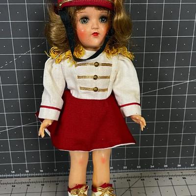 Ideal Doll 14" Tall Red with Majorette or Band Uniform