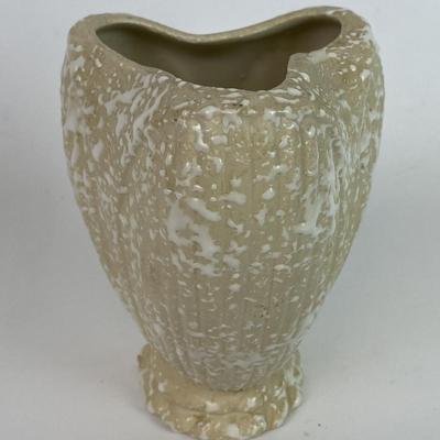 mid century SAVOY CHINA 6" VASE Popcorn Finish Taupe