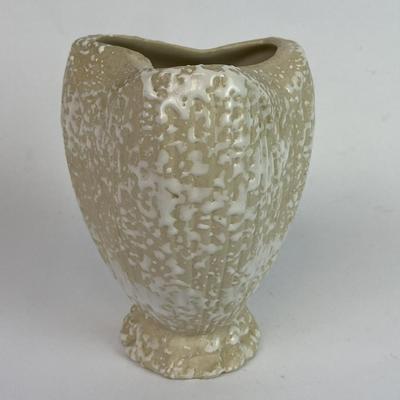 mid century SAVOY CHINA 6" VASE Popcorn Finish Taupe