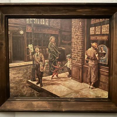  LEE DUBIN THE NEWS HAWKER FRAMED ART PRINT