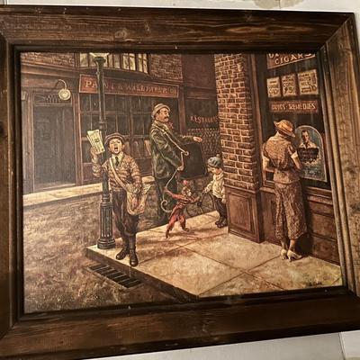  LEE DUBIN THE NEWS HAWKER FRAMED ART PRINT