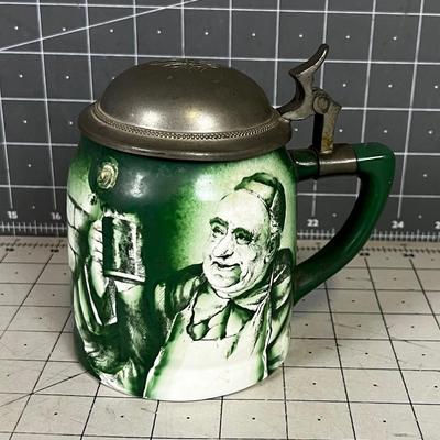 Antique Lidded Stein Beer Mug MANNING BOWMAN Co,