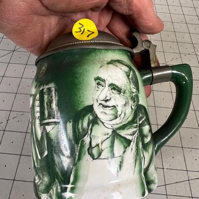 Antique Lidded Stein Beer Mug MANNING BOWMAN Co,